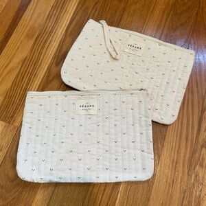 Sezane quilted pouches (set of 2)